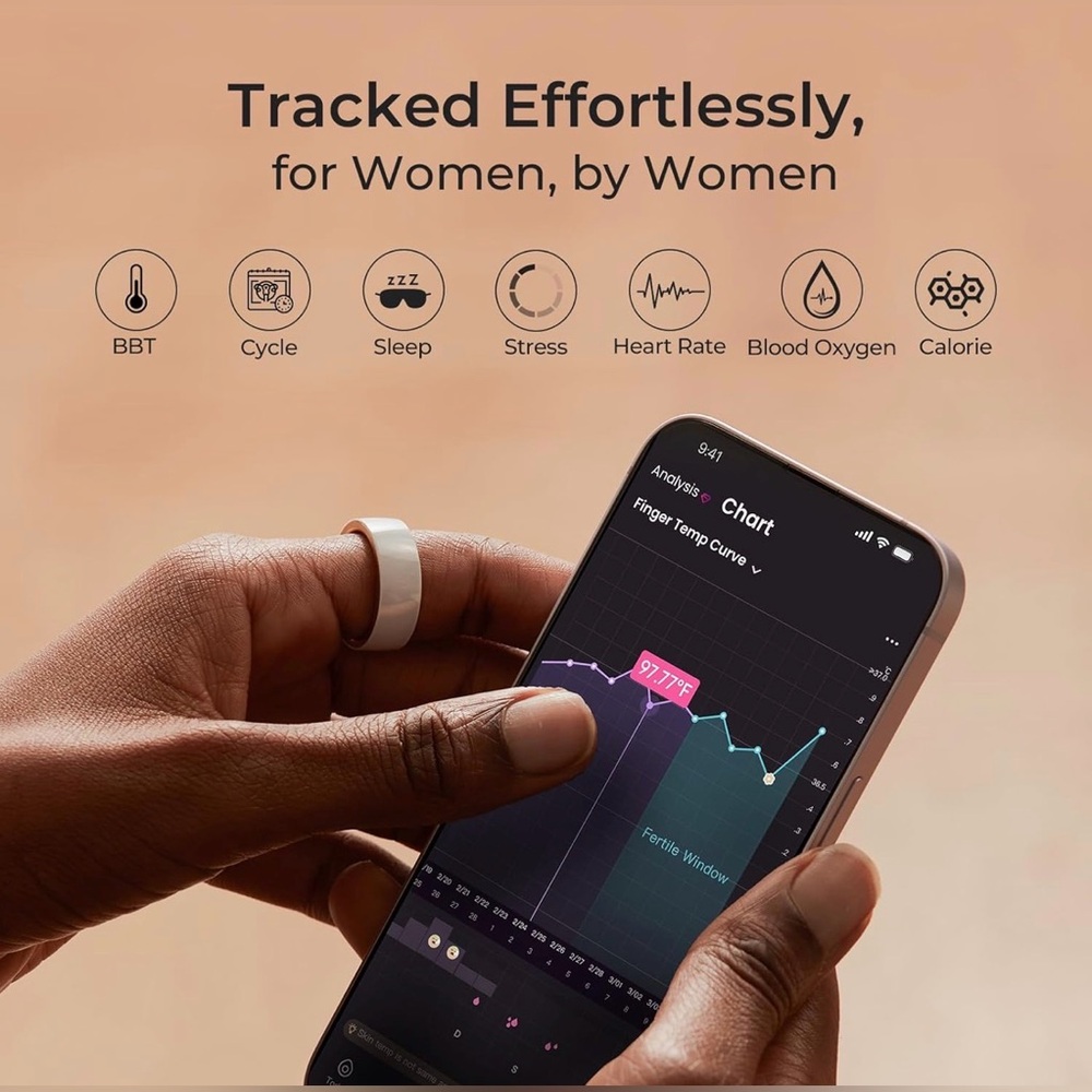 femometer Smart Ring Gen 1 Ceramic | Sleep, Heart Rate & Cycle Monitoring - Picture 2 of 6